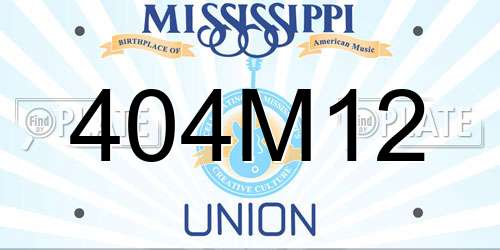 404M12 Mississippi License Plate
