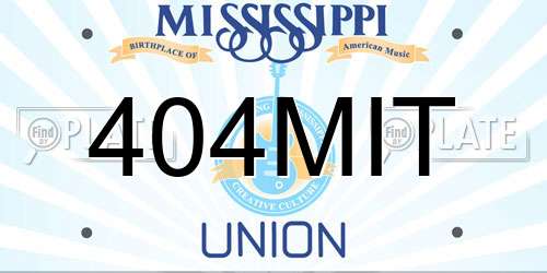 404MIT Mississippi License Plate