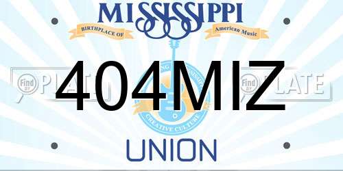 404MIZ Mississippi License Plate