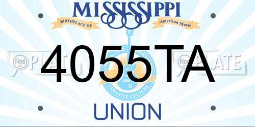 4055TA Mississippi License Plate
