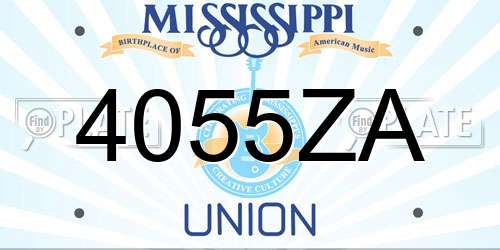 4055ZA Mississippi License Plate