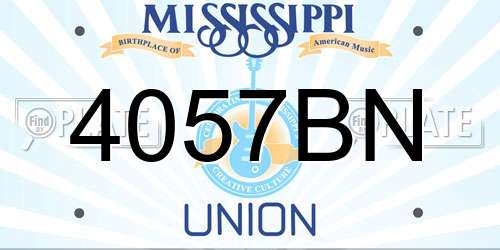 4057BN Mississippi License Plate