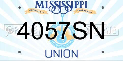 4057SN Mississippi License Plate