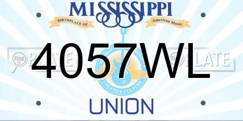 4057WL Mississippi License Plate