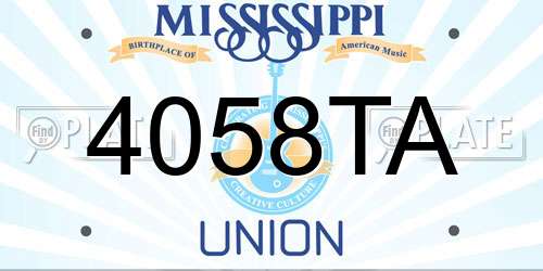 4058TA Mississippi License Plate