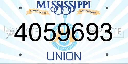 4059693 Mississippi License Plate