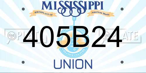 405B24 Mississippi License Plate