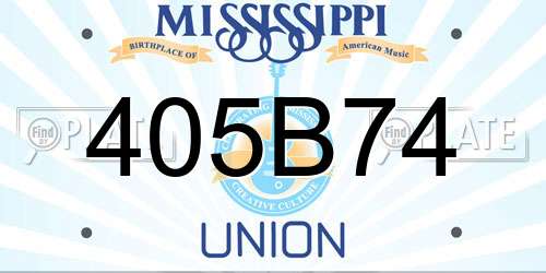 405B74 Mississippi License Plate
