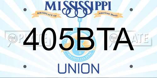 405BTA Mississippi License Plate