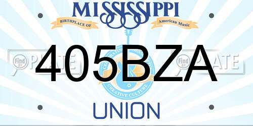 405BZA Mississippi License Plate