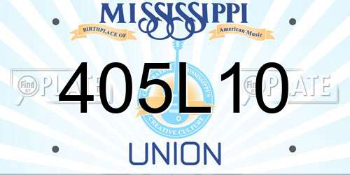 405L10 Mississippi License Plate