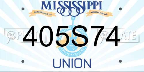 405S74 Mississippi License Plate