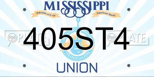 405ST4 Mississippi License Plate