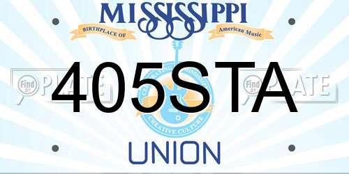 405STA Mississippi License Plate
