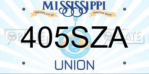 405SZA Mississippi License Plate