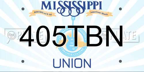 405TBN Mississippi License Plate