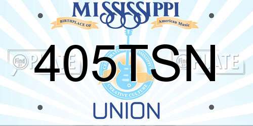405TSN Mississippi License Plate