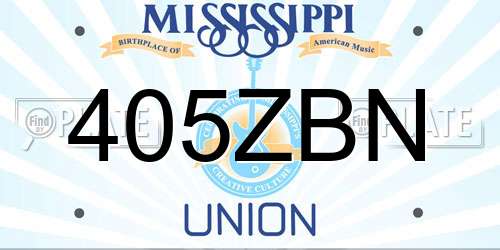 405ZBN Mississippi License Plate