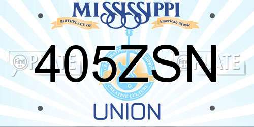 405ZSN Mississippi License Plate