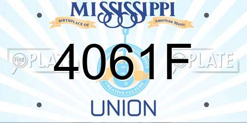 4061F Mississippi License Plate