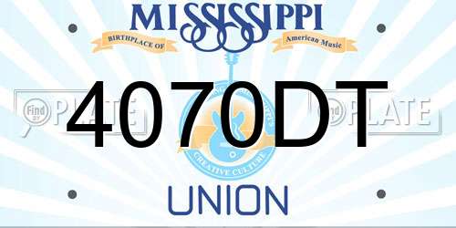 4070DT Mississippi License Plate