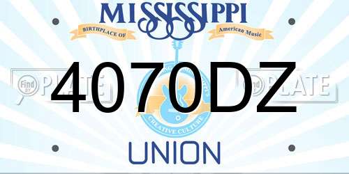 4070DZ Mississippi License Plate