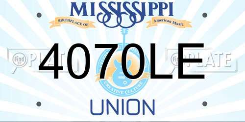 4070LE Mississippi License Plate