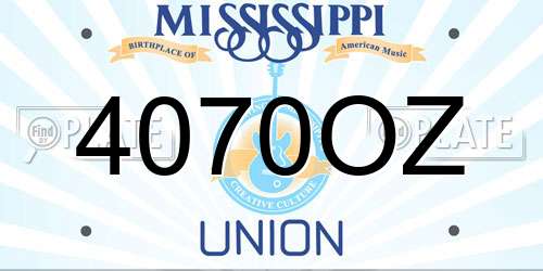 4070OZ Mississippi License Plate