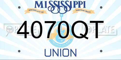 4070QT Mississippi License Plate