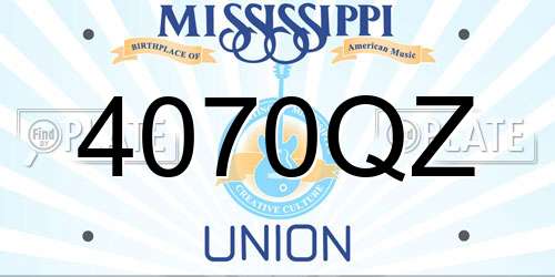 4070QZ Mississippi License Plate