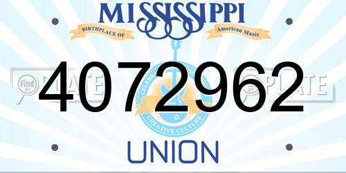 4072962 Mississippi License Plate