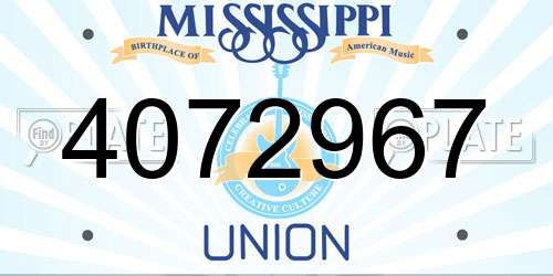 4072967 Mississippi License Plate