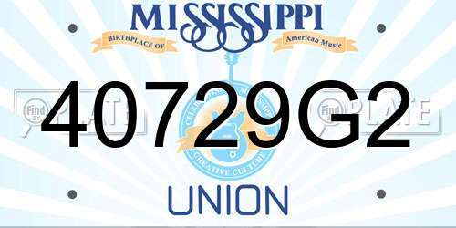 40729G2 Mississippi License Plate