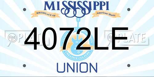 4072LE Mississippi License Plate