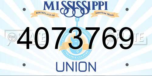 4073769 Mississippi License Plate