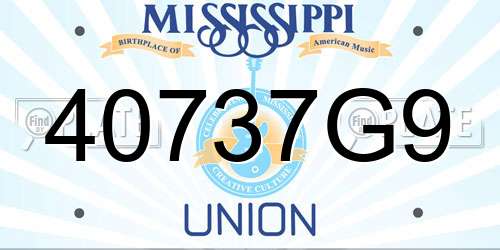 40737G9 Mississippi License Plate