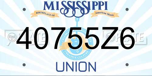 40755Z6 Mississippi License Plate