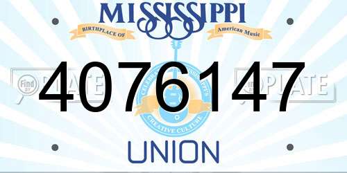 4076147 Mississippi License Plate