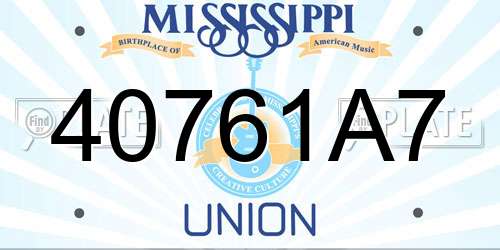 40761A7 Mississippi License Plate