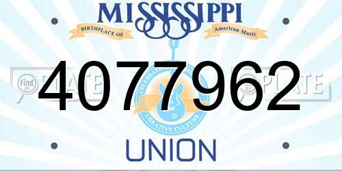 4077962 Mississippi License Plate