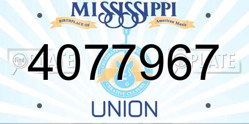 4077967 Mississippi License Plate
