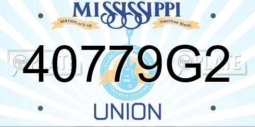 40779G2 Mississippi License Plate