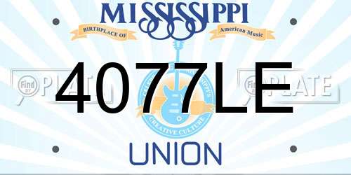 4077LE Mississippi License Plate