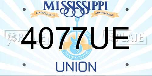 4077UE Mississippi License Plate