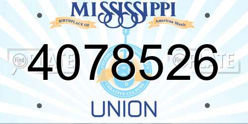 4078526 Mississippi License Plate