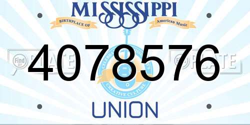 4078576 Mississippi License Plate