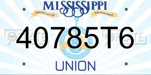 40785T6 Mississippi License Plate