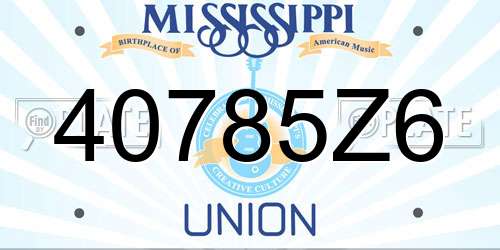 40785Z6 Mississippi License Plate