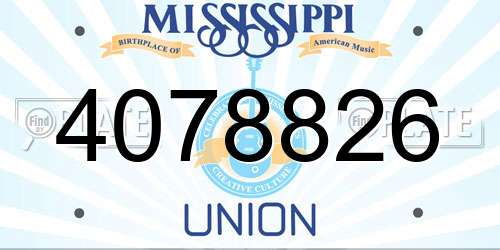 4078826 Mississippi License Plate