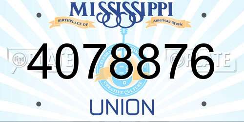 4078876 Mississippi License Plate